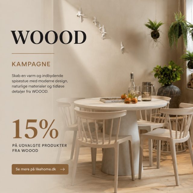 Skab en varm og indbydende spisestue med moderne design fra WOOOD ✨🤍⁠
⁠
Lige nu får du 15% rabat på udvalgte produkter fra WOOOD, hvor naturlige materialer, rolige nuancer og tidløst design går hånd i hånd 🌿⁠
⁠
Uanset om du drømmer om bløde spisebordsstole, moderne former eller et stilrent spiseområde til hyggelige middage, finder du møbler skabt til både komfort og æstetik 🍽️✨⁠
⁠
WOOOD kombinerer moderne design med varme nordiske detaljer og skaber rum, der inviterer til nærvær og lange aftener omkring bordet 🤎⁠
⁠
Find kampagnen på likehome.dk⁠
⁠
#woood #spisestue #spisebordsstole #nordiskdesign #boliginspiration #interiør #likehome